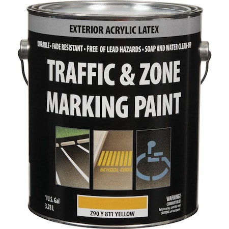 Traffic And Zone Traffic & Zone Yellow Latex Gallon Traffic Paint Z90Y00811-16